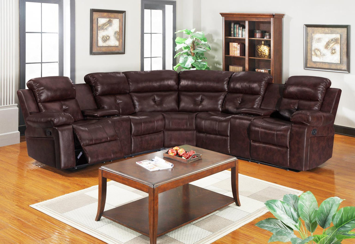 BROWN MOTION 3 PC SECTIONAL