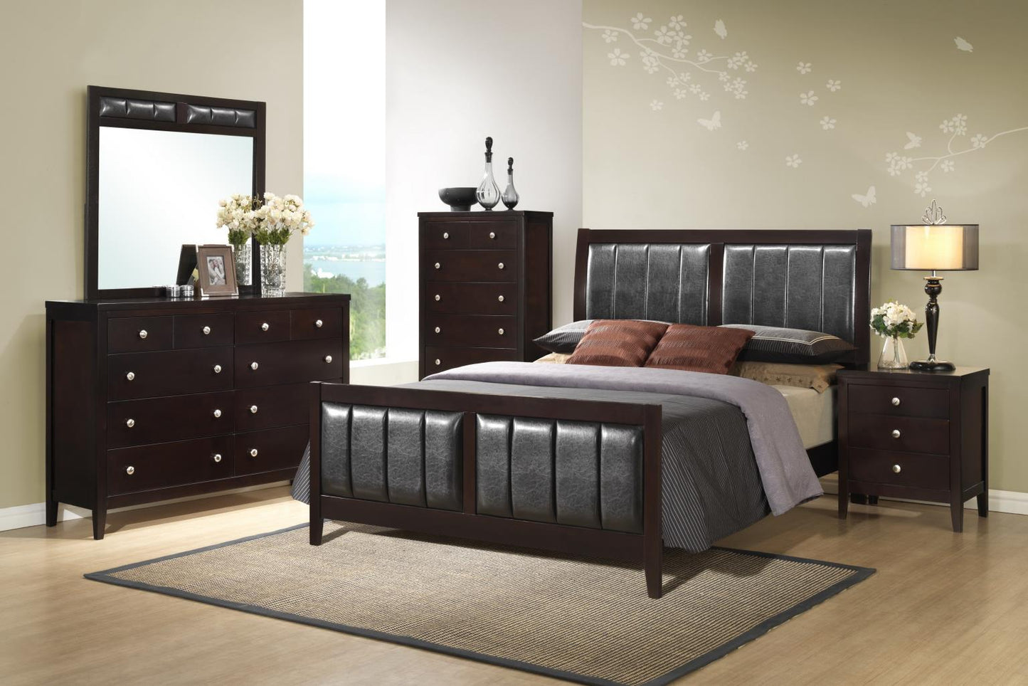 ESPRESSO QUEEN BED, HB/FB/R
