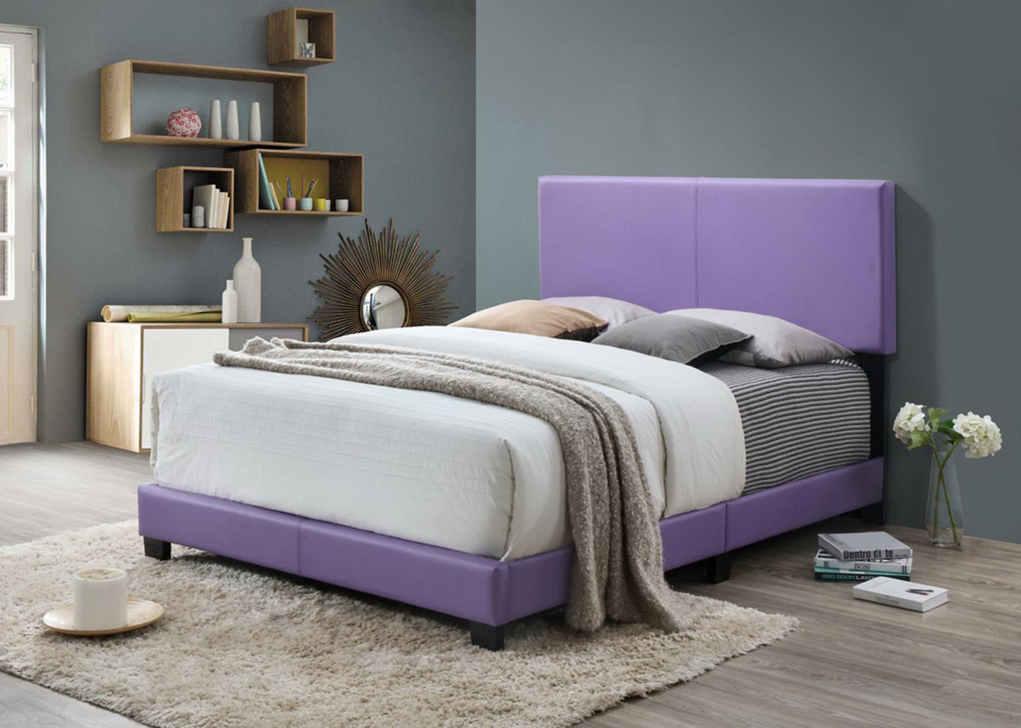 PURPLE PU FULL BED