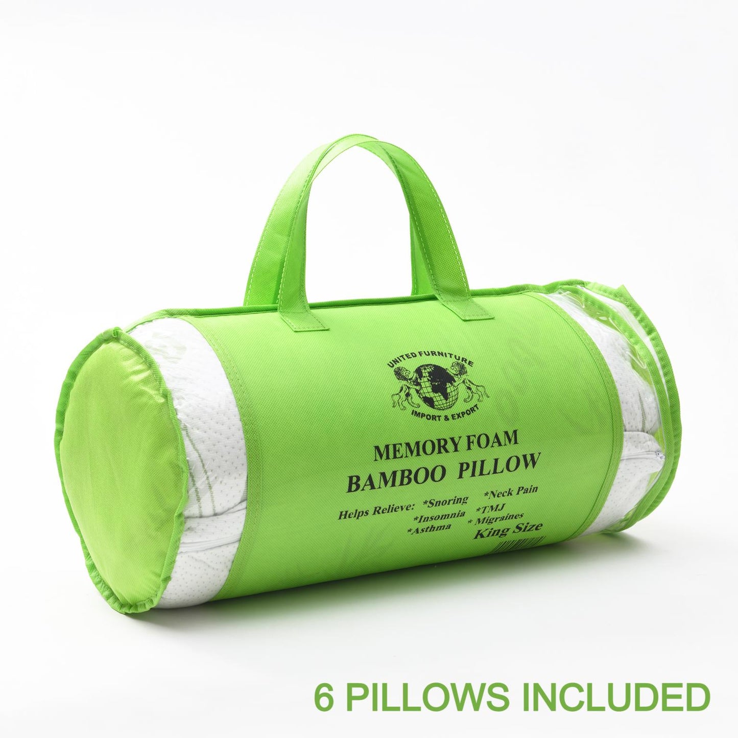 KING SHREDDED BAMBOO MEMORY FOAM PILLOW (SET OF 6 PILLOWS)