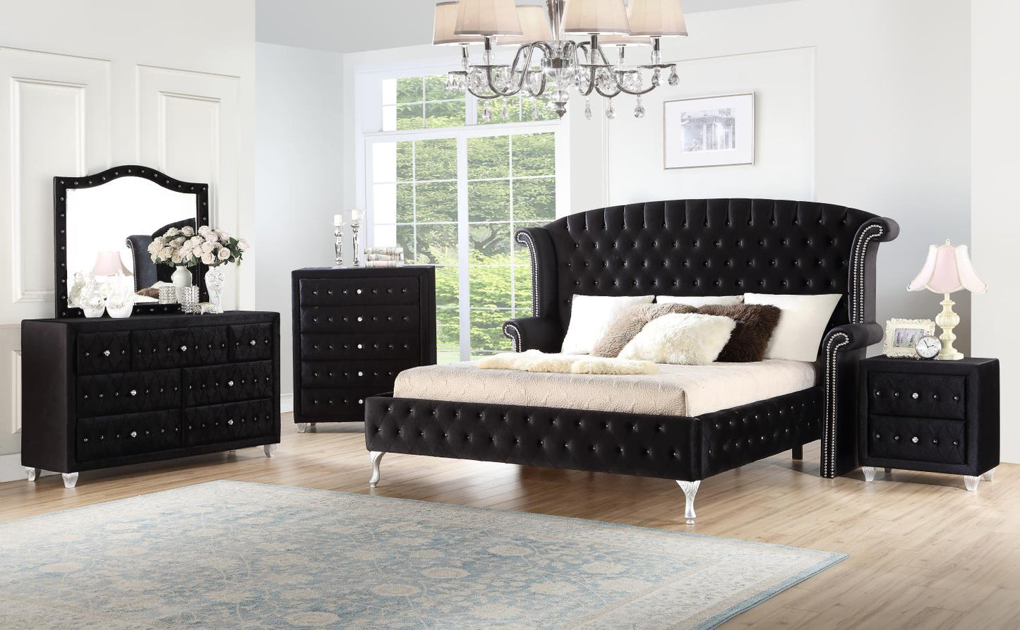 QUEEN BED FRAME - DRESSER - MIRROR