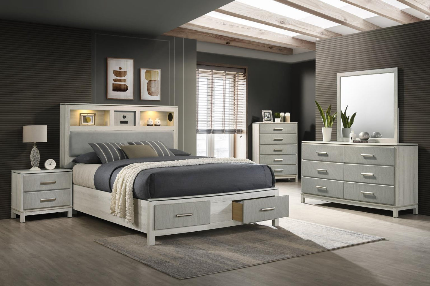 LIGHT BEIGE/DOVE GRAY DRESSER
