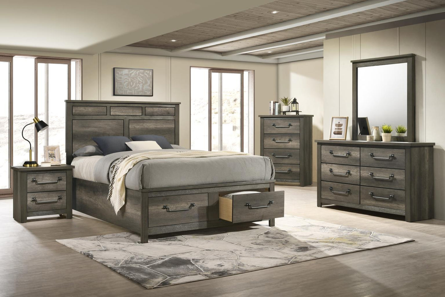 ASH GRAY QUEEN BED
