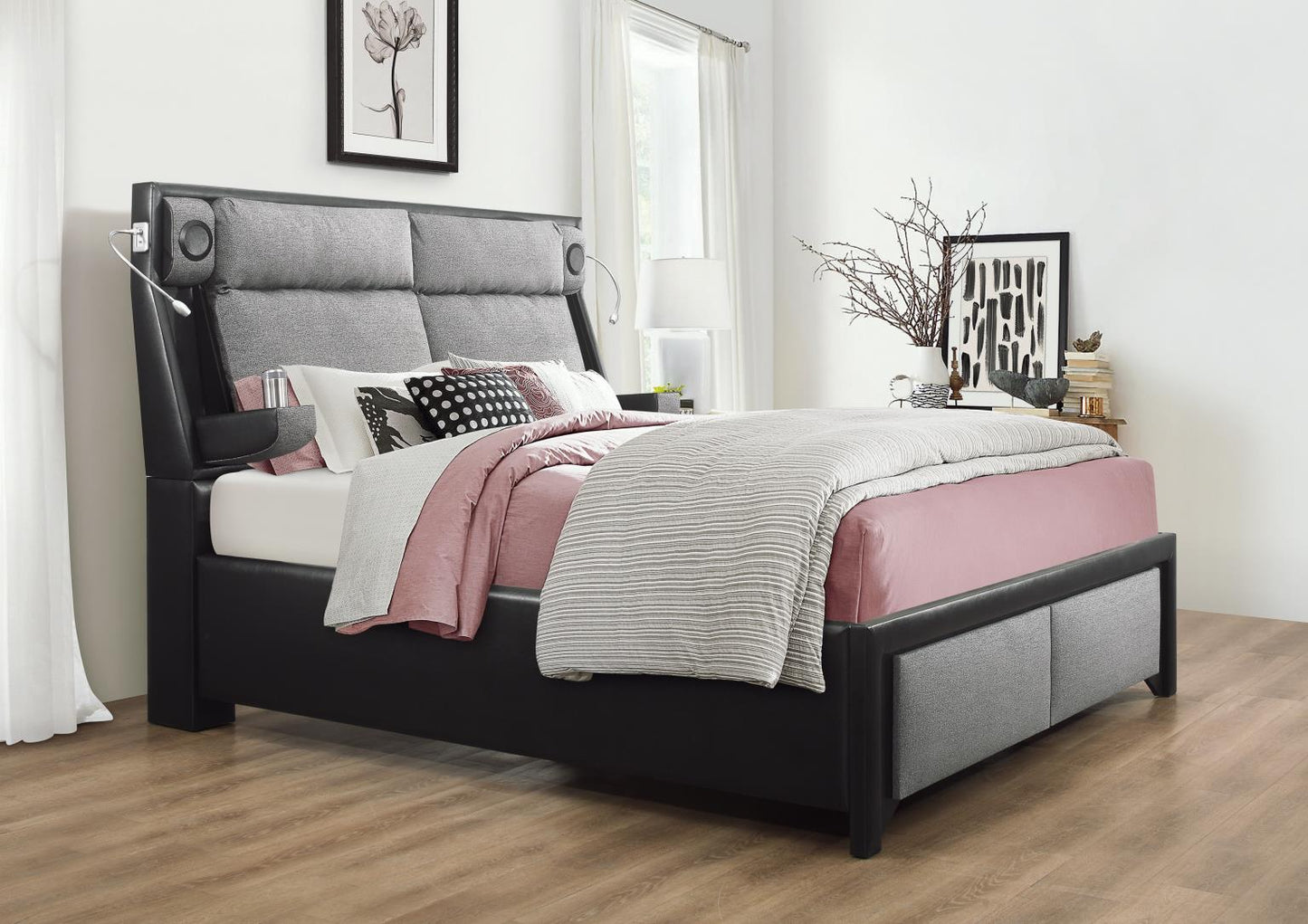 BLACK BLUETOOTH QUEEN BED