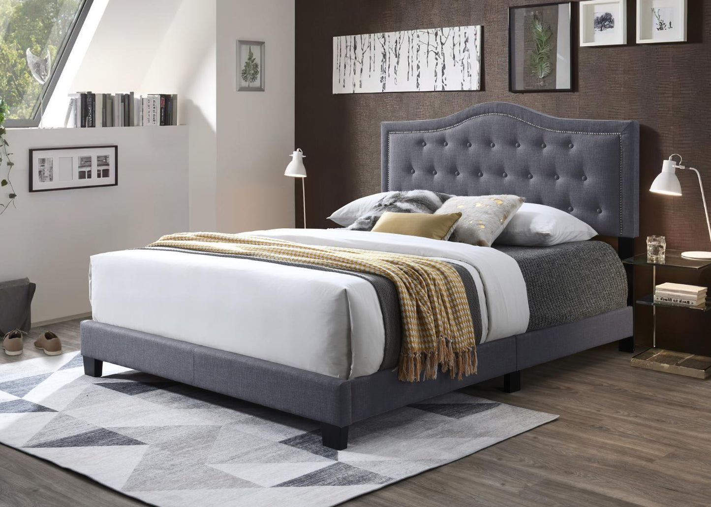 DARK GRAYQUEEN BED