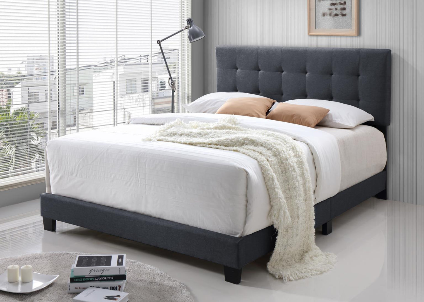 CHARCOAL TWIN BED