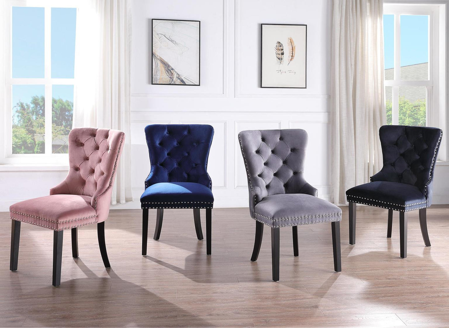 BLACK VELVET DINING SIDE CHAIR (Price Per Chair/MOQ 2)