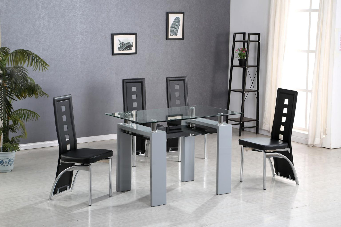 GREY GLASS DINETTE TABLE