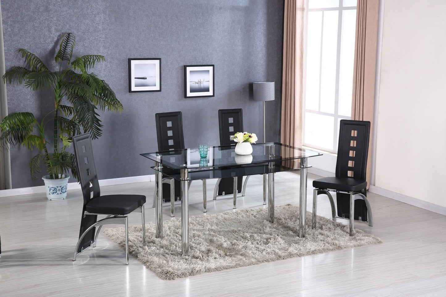 BLACK GLASS DINETTE TABLE