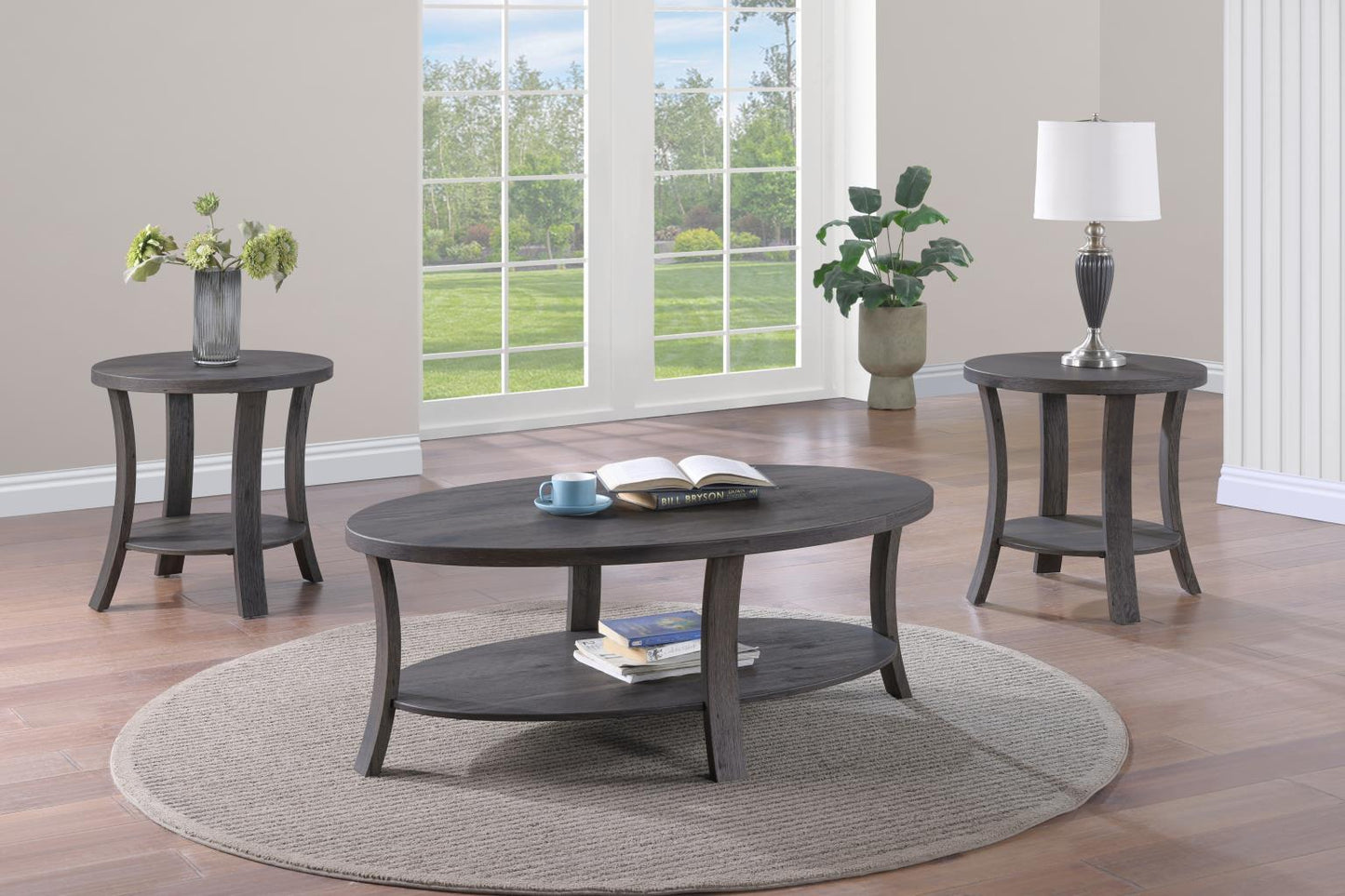 DARK BROWN 3 PK TABLE SET (3/CN)