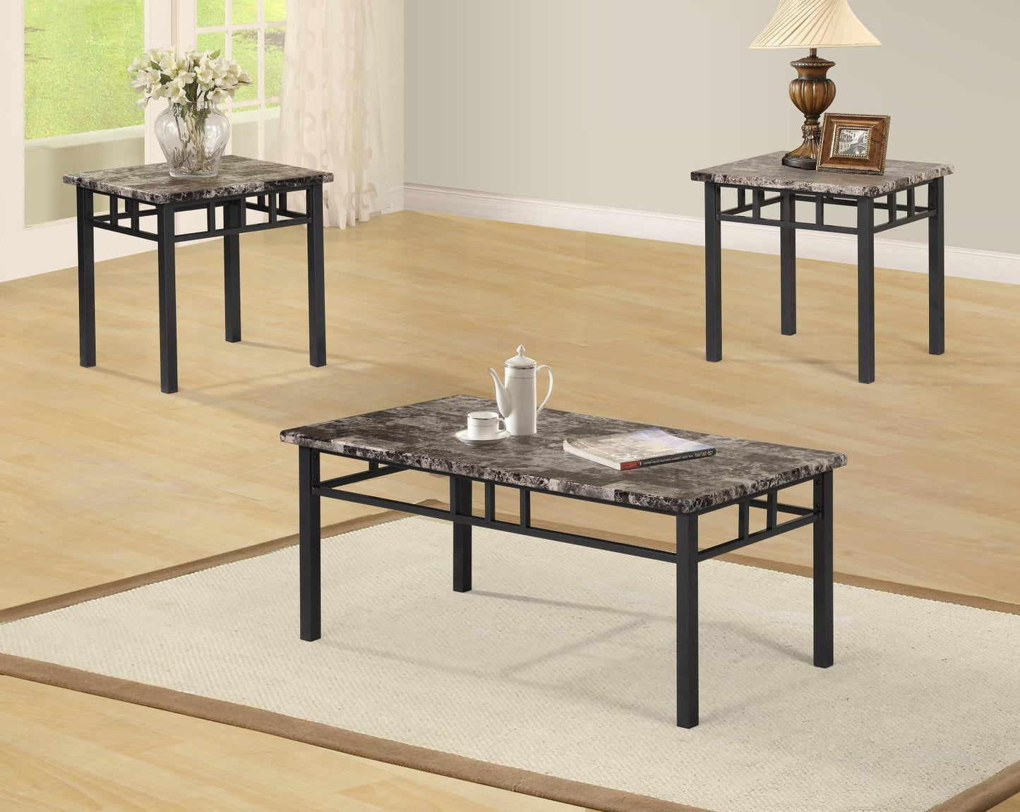BROWN 3 PK TABLE SET (3/CN)