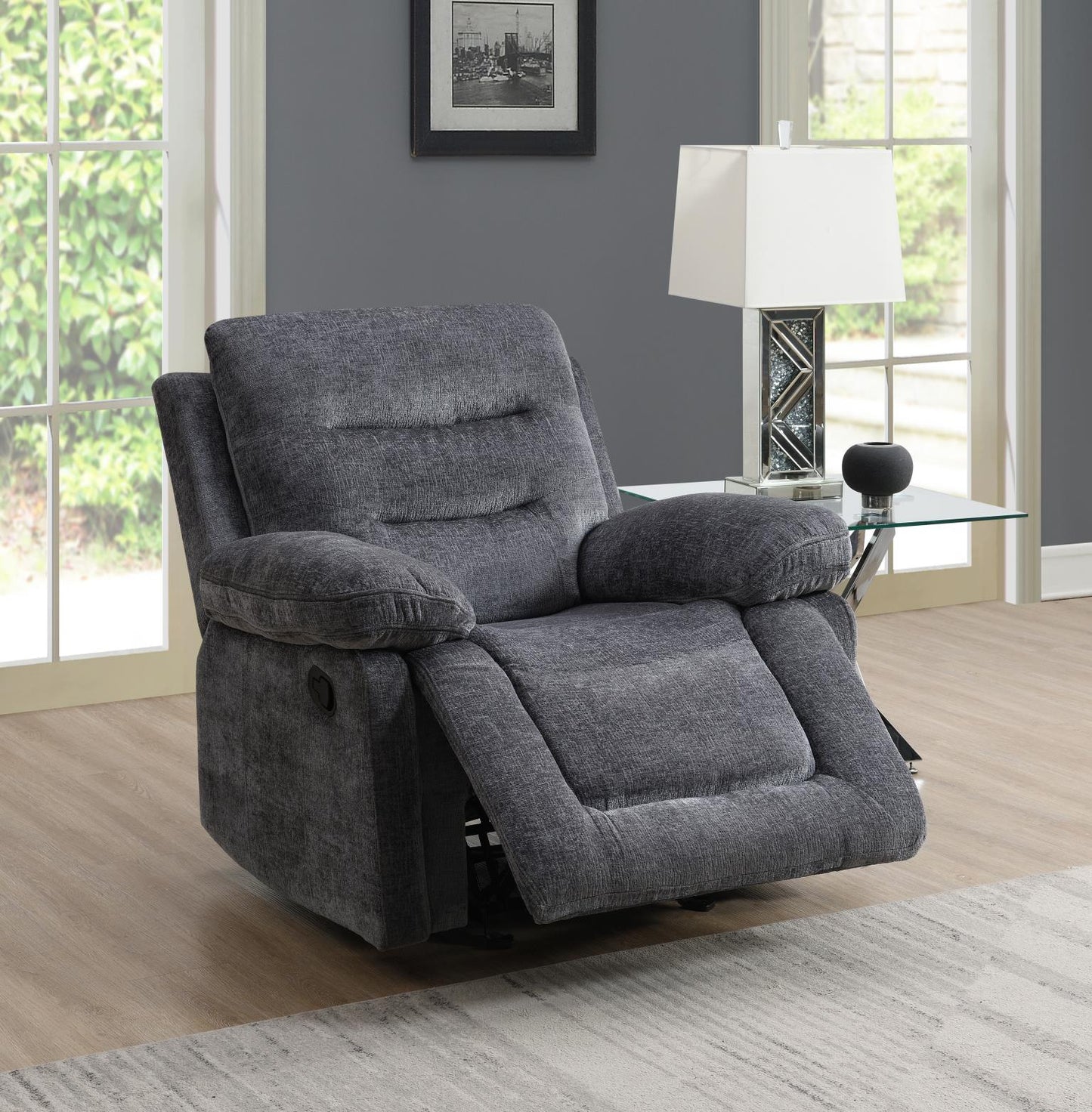 GRAY MOTION GLIDER CHAIR