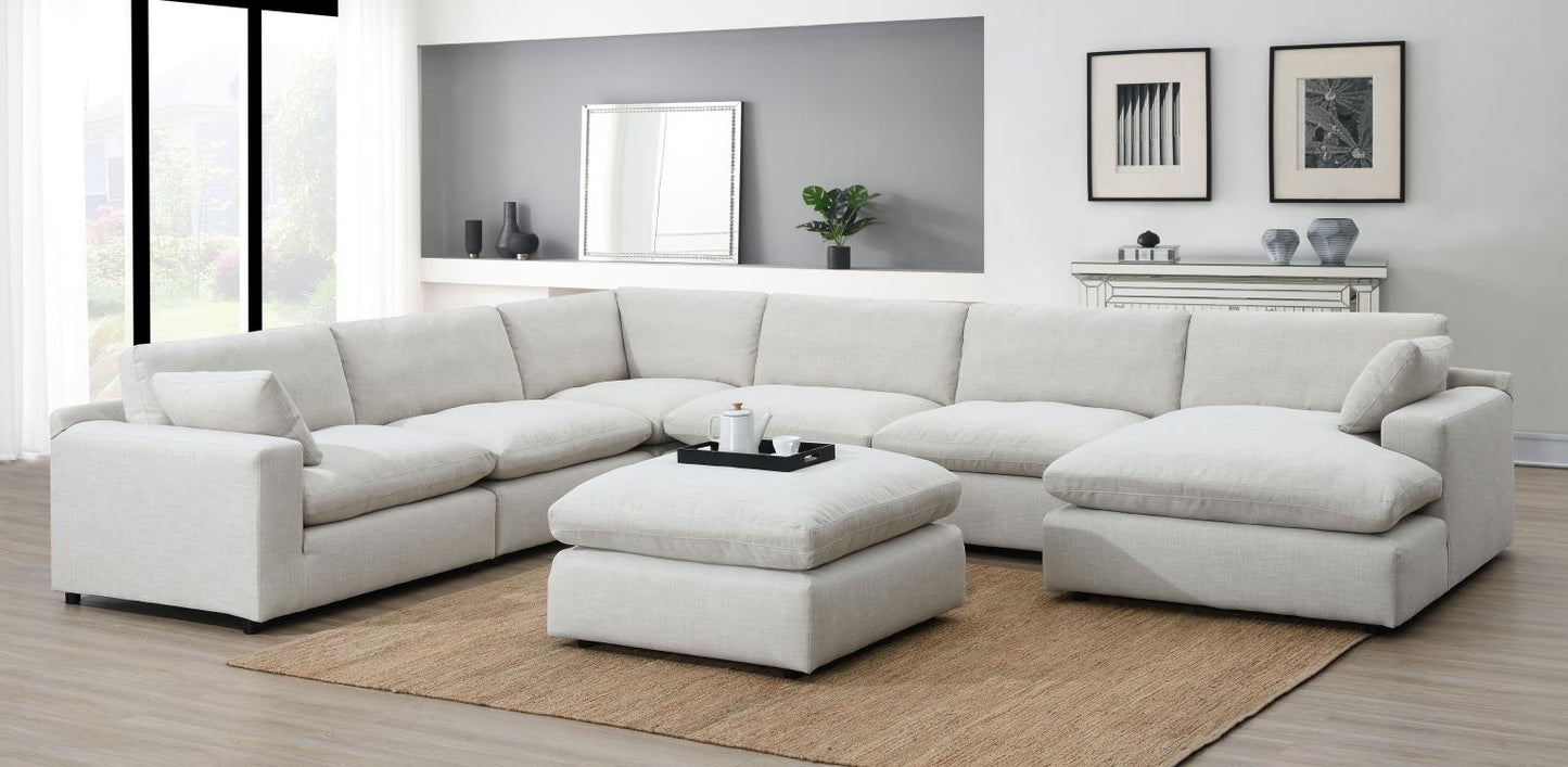 6PC SET (3 ARMLESS CHAIRS, 1 RIGHT CHAISE, 1 LAF SEAT, 1 WEDGE)