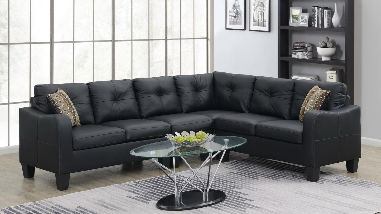 BLACK LEATHER 4 PC SECTIONAL