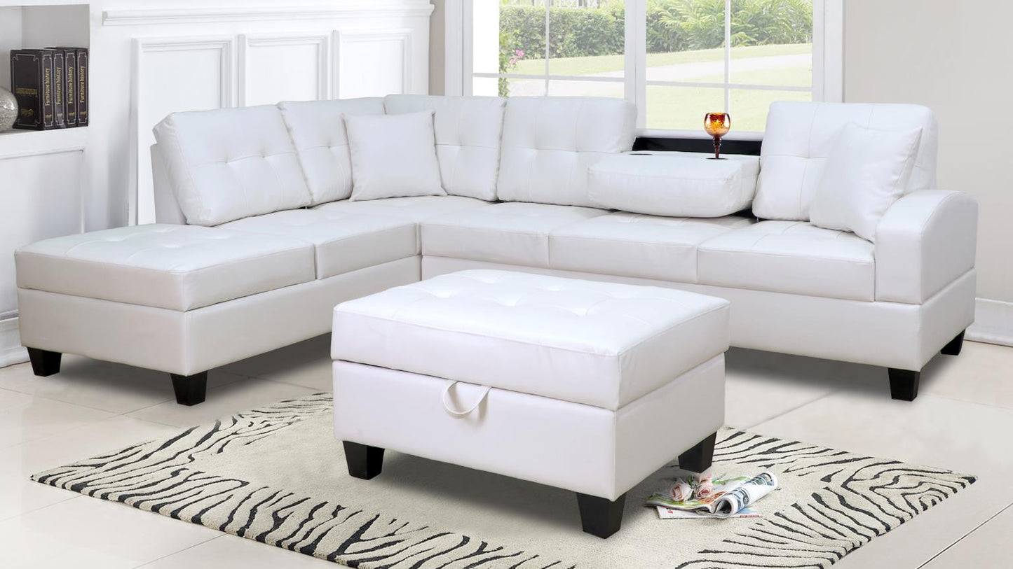 WHITE OTTOMAN