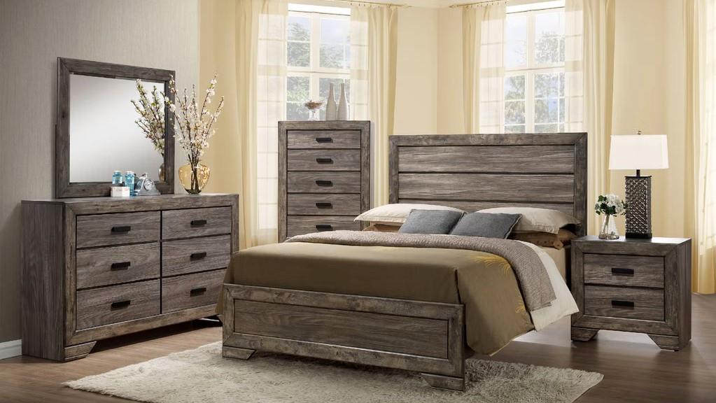 ASH GRAY TWIN PANEL BED (SOLD AS PART OF SET ONLY)