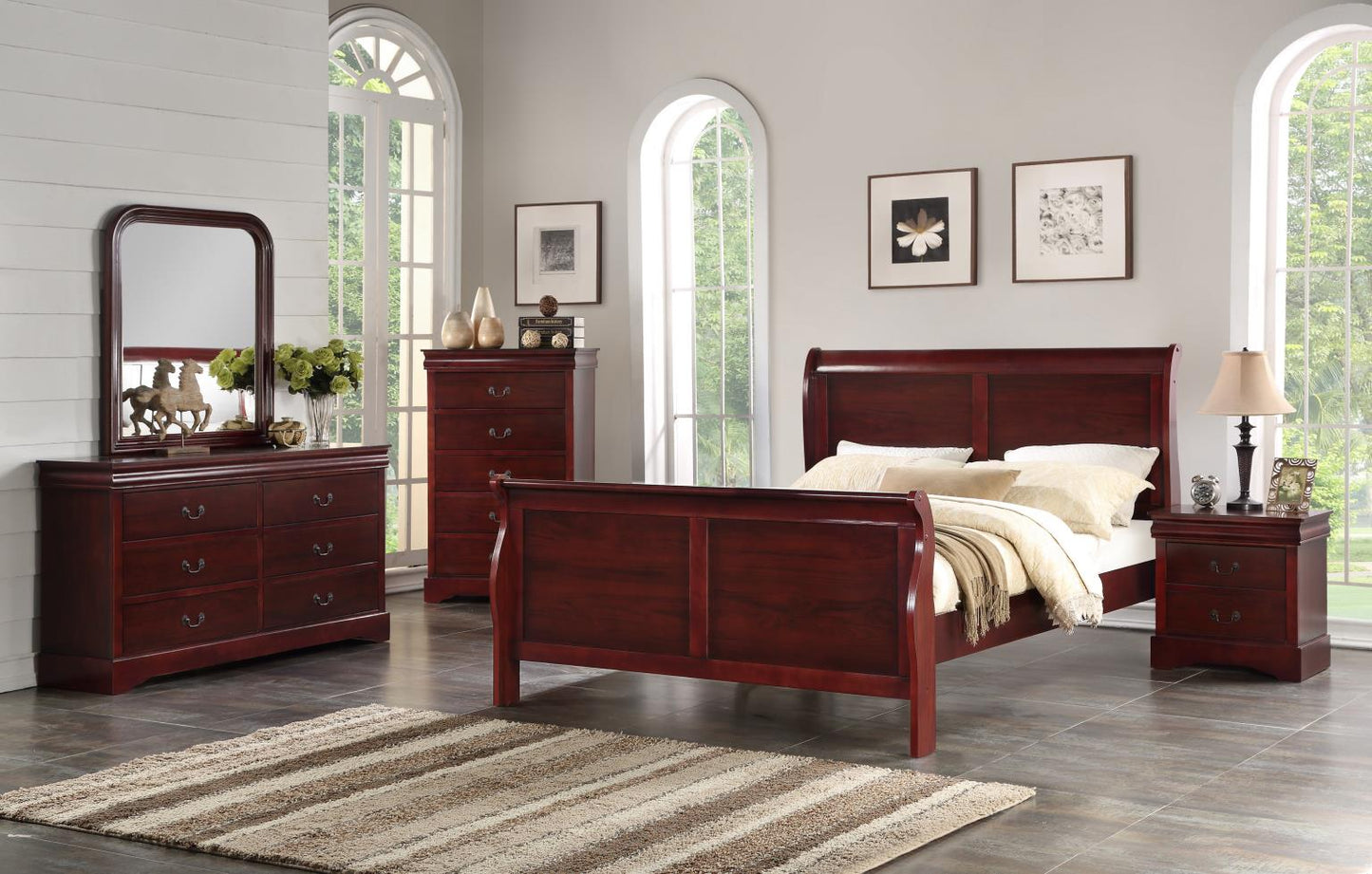 CHERRY KING SLEIGHT BED