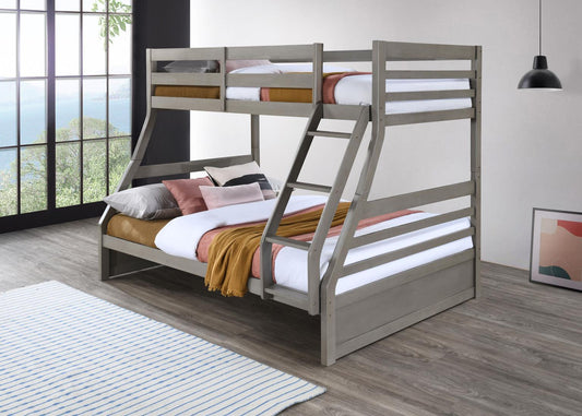 LIGHT GRAY TWIN/FULL BUNK BED
