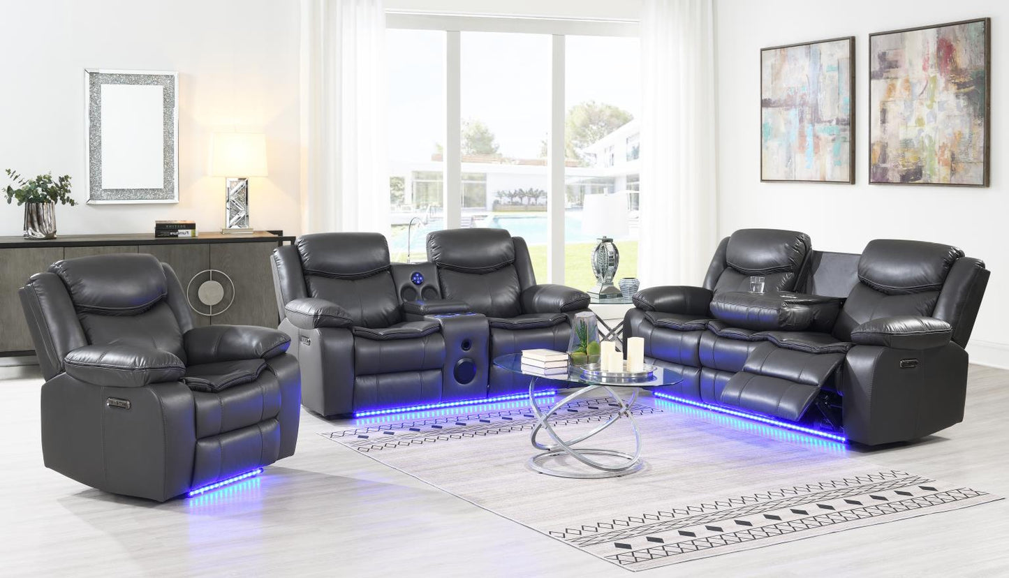 GRAY POWER RECLINING CHAIR W/LED LIGHT