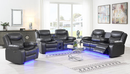 GRAY POWER RECLINING CHAIR W/LED LIGHT