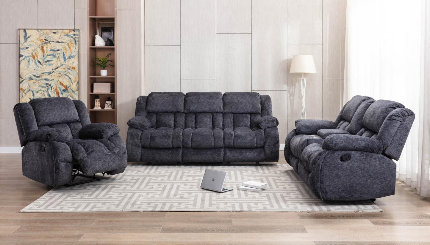 GRAY MOTION LOVESEAT W/CONSOLE
