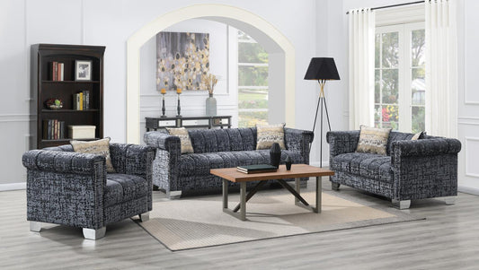 DARK GRAY CRUSHED VELVET LOVESEAT