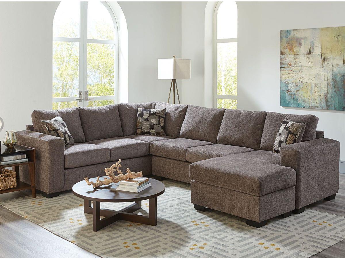 GRAY CHENILLE 3 PC SECTIONAL