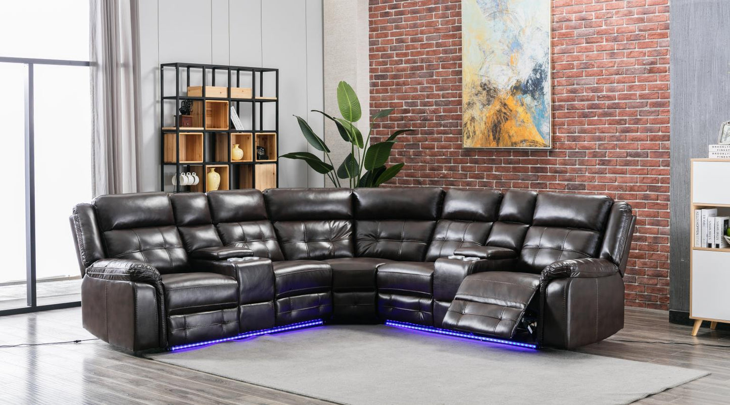 BROWN 3 PC POWER RECLINING SECTIONAL