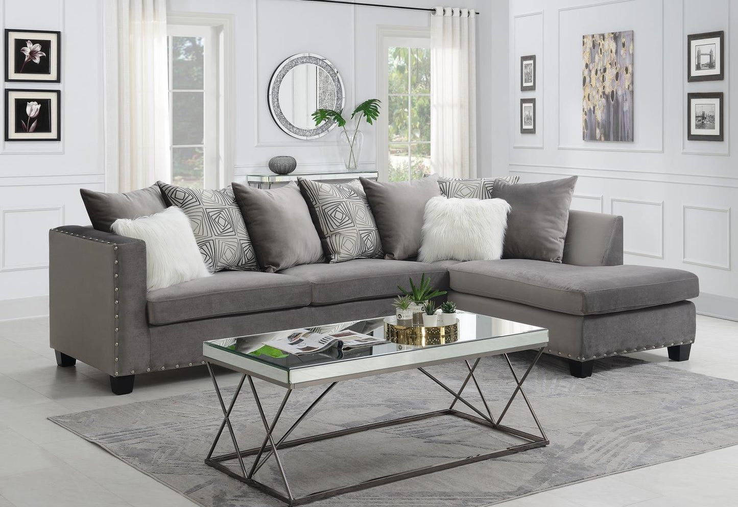 SILVER 2 PC SECTIONAL