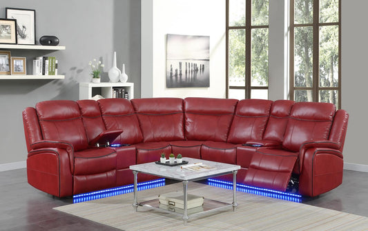 RED 3 PC POWER RECLINING SECTIONAL (2 PWR)