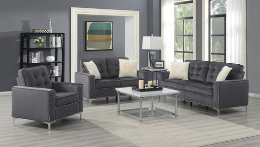 DARK GRAY VELVET LOVESEAT